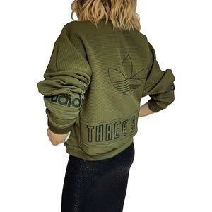 Adidas NWOT Limited Edition olive green logo bomber parka